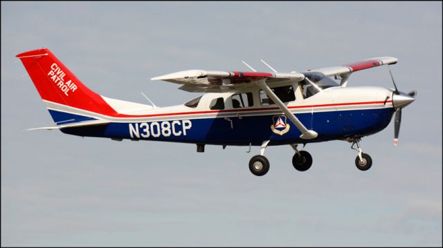 Cessna T206 Turbo Stationair (N308CP) - Call-sign "CAP 3" departing the Merced Regional Airport (KMCE)