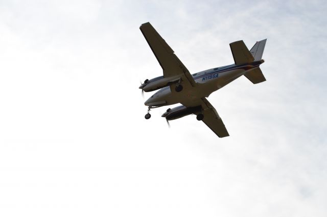 Beechcraft King Air 90 (N119SA) - Final Approach to Runway 21 KFSD - 4-17-2012