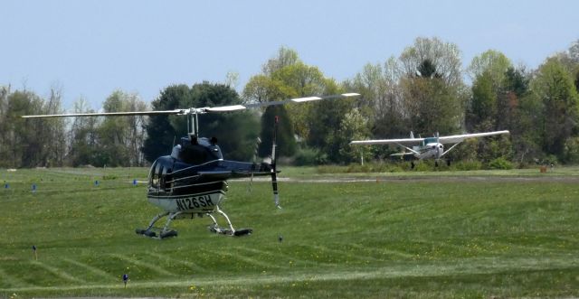 Bell JetRanger (N126SH) - Shortly after liftoff is this 1974 Bell JetRanger Rotorcraft in the Spring of 2021.