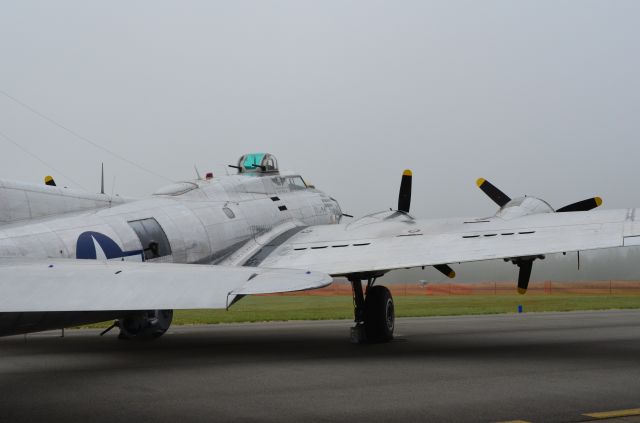 Boeing B-17 Flying Fortress (48-3514) - Foggy morning at Arlington Air Show in Washington State. The fog provided an exclusive zone for featuring this beautiful war bird "Sentimental Journey". Positively enchanting.