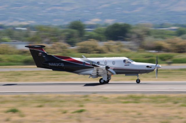 Pilatus PC-12 (N863CB) - CB Skyshare departing Provo for Page, AZ. br /Best viewed in full!