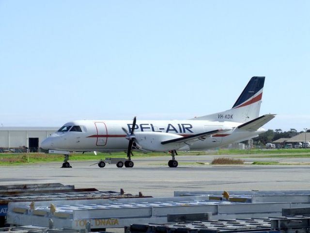 Saab 340 (VH-KDK) - Pel-Air Saab 340A, VH-KDK (304A-016) doing engine tests at Adelaide. May 2010. The first Saab 340 to be registered in Australia.