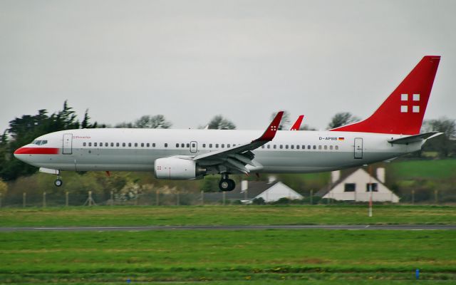 D-APBB — - privatair b737-8 d-apbb about to land at shannon 9/4/14.