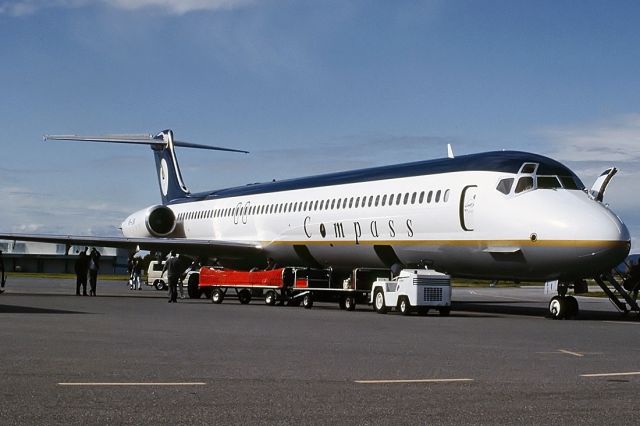 Cessna 206 Stationair (VH-LNI) - COMPASS AIRLINES - McDONNELL DOUGLAS MD-83 (DC-9-83) - REG : VH-LNI (CN 53121/1971) - WEST BEACH ADELAIDE SA. AUSTRALIA - YPAD (6/9/1992)