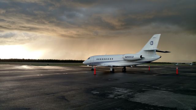 Dassault Falcon 2000 (N200CD) - Sunset after a thunderstorm at West Yellowstone, MT June 29, 2018