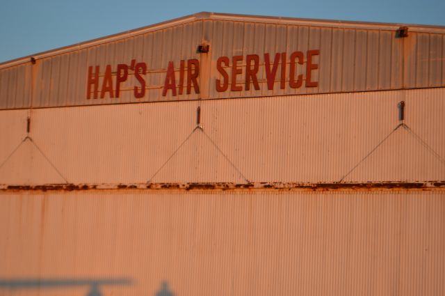 — — - The Haps Air Service hanger at Ames Municipal Airport in Ames, Iowa.   Taken April 9, 2016 at 7:00 AM with a Nikon D3200.  