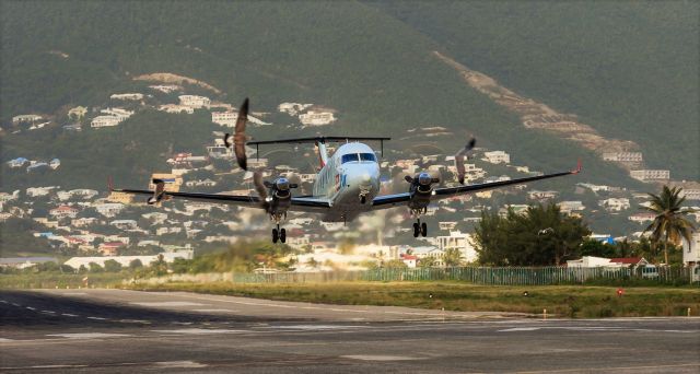 Beechcraft 1900 (PJ-EZY) - EZAir Beach craft seen departing St Maarten to Bonair on a sunny afternoon. 