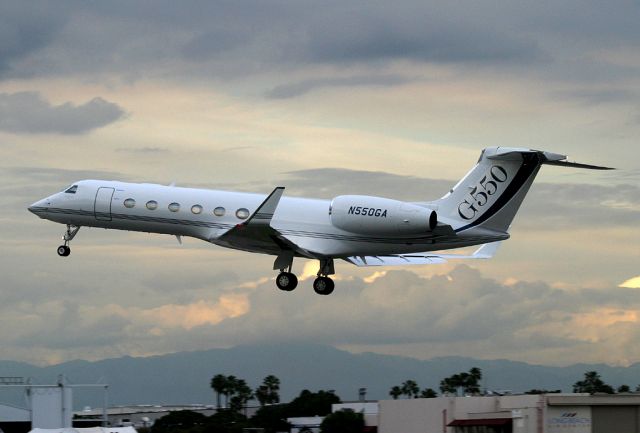 Gulfstream Aerospace Gulfstream V (N550GA) - Departs Long Beach for a short test flight on a cloudy afternoon.