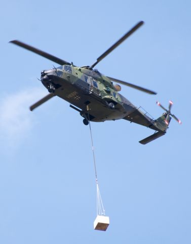 NHI NH-90 — - German Army  NH-90 73+03 on a sling-load testflight at ETHB on July 16 2009, 1536h LOC