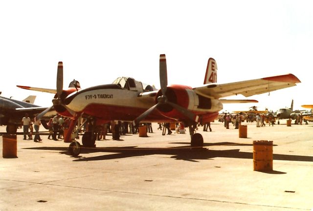 — — - KNLC - F7F-3 Tigercat at Lemoore NAS Airshow - looks like it was converted to fire bomber status. I took this in Aug 1984.