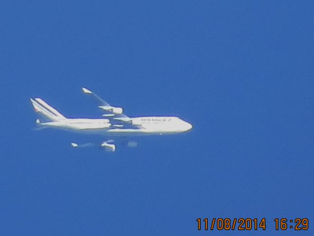 Boeing 747-400 (F-GITD) - Air France flight 438 from Paris to Mexico City over Southeastern Kansas at 36,000 feet.