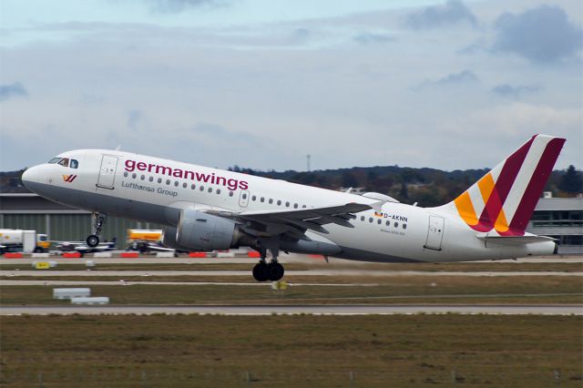 Airbus A319 (D-AKNN) - Airbus A319-112, Germanwings, D-AKNN, EDDS Airport Stuttgart-Echterdingen, 24.Nov.2018