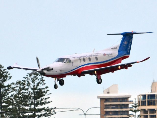 Pilatus PC-12 (VH-FVB) - On short finals for runway 05. Thursday 12th July 2012.