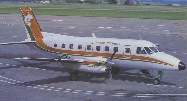 Embraer EMB-110 Bandeirante (ZK-ERU) - scanned from postcardbr /eagle airways