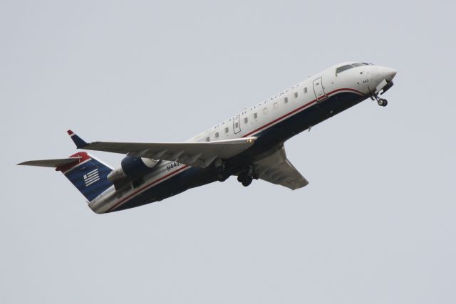 Canadair Regional Jet CRJ-200 (N442AW) - US Air Flight 4078 operated by Air Wisconsin (N442AW) departs Sarasota-Bradenton International Airport enroute to Reagan National Airport