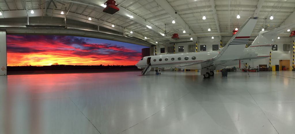 Gulfstream Aerospace Gulfstream V — - Sunset at CLT out of a corporate hangar on the field.