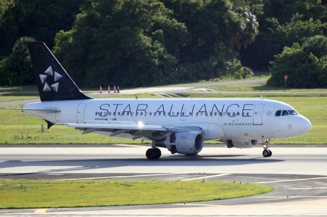 Airbus A319 (N701UW) - US Air Flight 739 (N701UW) arrives on Runway 1L at Tampa International Airport following a flight from Philadelphia International Airport