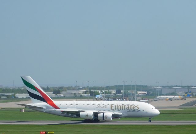 Airbus A380-800 (A6-EUY) - FROM FREEPORT CAR PARK AT EGBB