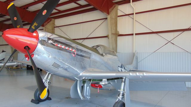 North American P-51 Mustang (N74978) - This vintage warbird waits in the hangar.