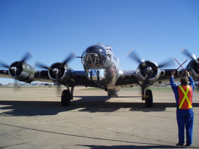 Boeing B-17 Flying Fortress — - Taken at the Aviation Museum in Edmonton upon the arrival of the famous B-17 Sentimental Journey.