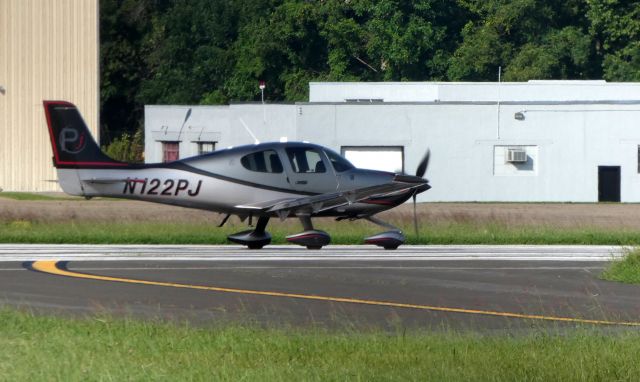 Cirrus SR22 Turbo (N122PJ) - Ready for departure is this Circus SR22 in the Summer of 2018.