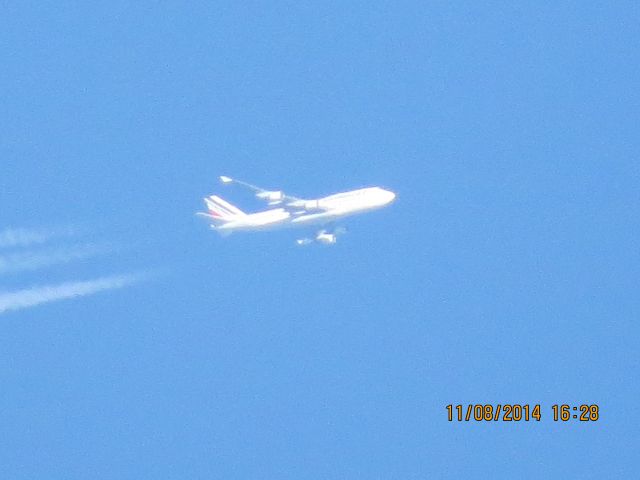 Boeing 747-400 (F-GITD) - Air France flight 438 from Paris to Mexico City over Southeastern Kansas at 36,000 feet.