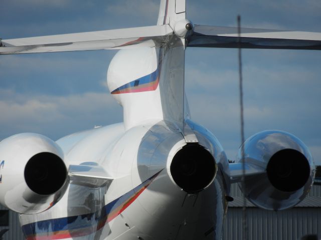 Dassault Falcon 900 (N521DC) - A Dassault Falcon F900s Engine Turbofans Were Visible Though The Rear Of The Three Engines 