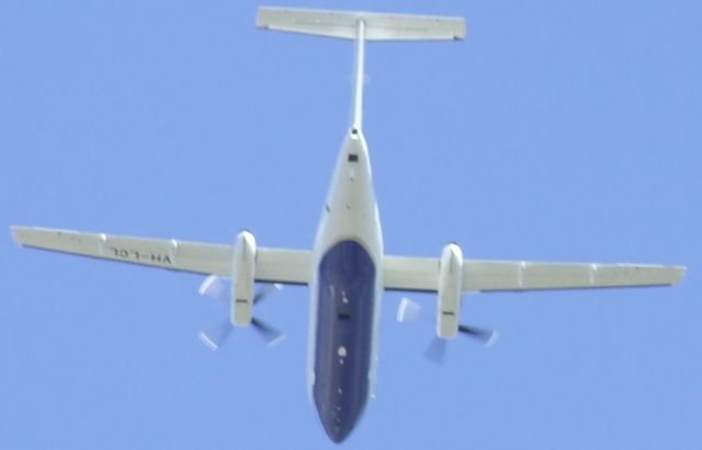 de Havilland Dash 8-200 (VH-LCL) - Australian NAVY LADS (Laser Airborne Depth Sounder)Hydrography Dash 8-202Q VH-LCL flying over Burnie Tasmania on Feb 4 2017