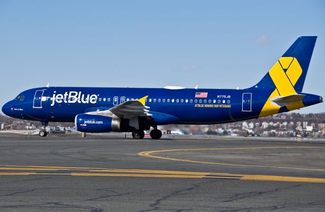 Airbus A320 (N775JB) - Vets in Blue special livery