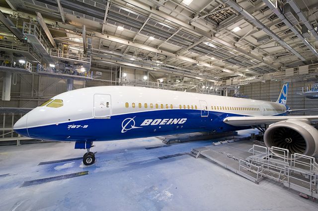 Boeing 787-9 Dreamliner — - This refreshed look for the Boeing family began with the 747-8 and evolved with the 737 MAX. The new livery retains many of the features of the original 787-8 livery, adding a prominent number on the tail to help distinguish among models within the same product family.