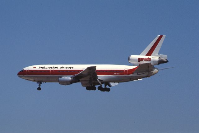 McDonnell Douglas DC-10 (PK-GIB) - Final Approach to Narita Intl Airport Rwy34 on 1986/03/21