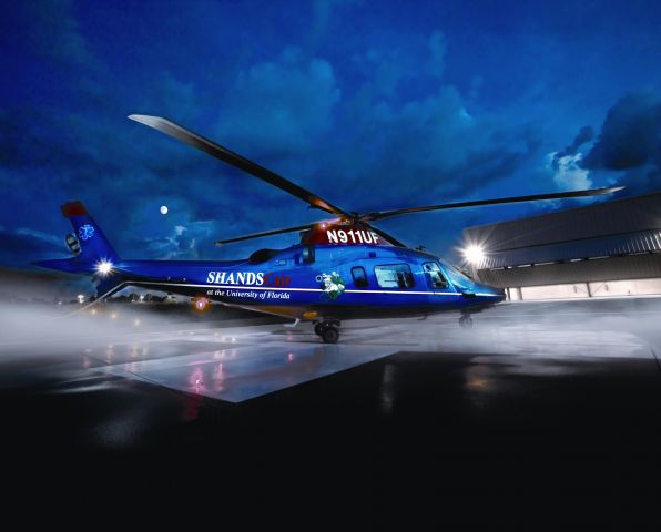 SABCA A-109 (N911UF) - Single pilot IFR Agusta 109 power - ShandsCair flight program at the University of Florida.