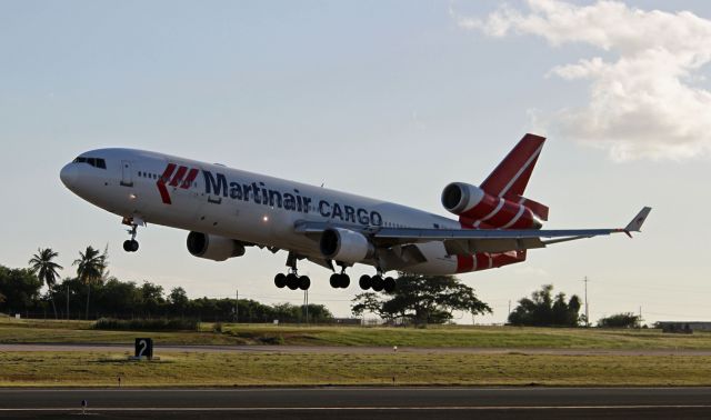 Boeing MD-11 (PH-MCS) - MD-11 almost touching down at Rwy 8 BQN.