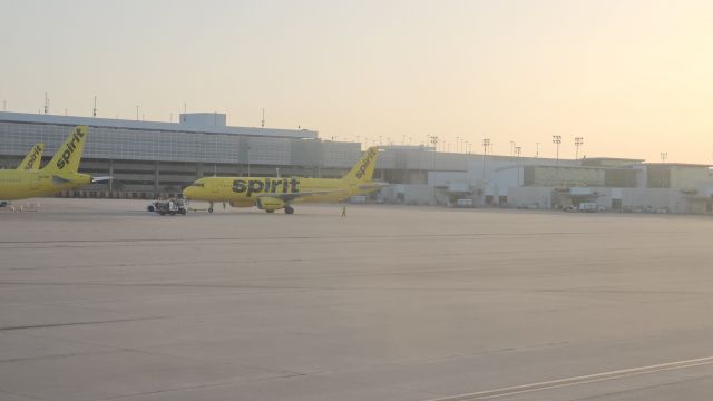 Airbus A321 (N675NK) - Being pushed back from the terminal.