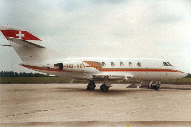 Dassault Falcon 20 (HB-VEV) - Seen here in Jun-89.br /br /Reregistered N939CK 31-Jul-98.br /Registration cancelled 20-Oct-17 as expired.