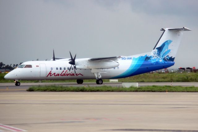 de Havilland Dash 8-200 (8Q-IAK) - Taxiing to the ramp on 3-Jan-24 operating flight DQA2193 from VRCF.