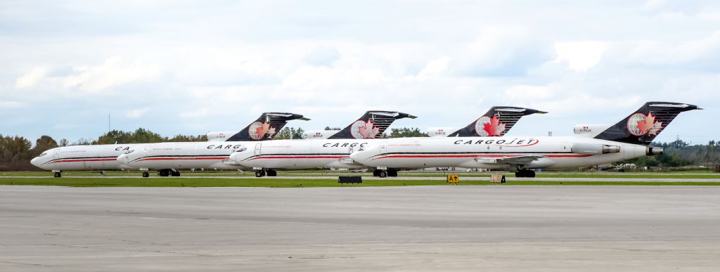 Boeing 727-100 (C-FCJV) - CargoJet B727 Freighter x 4 line up 