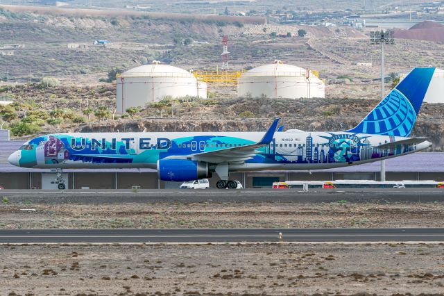 Boeing 757-200 (N14102) - Inaugural flight between New York and Tenerife South operated by United Airlines