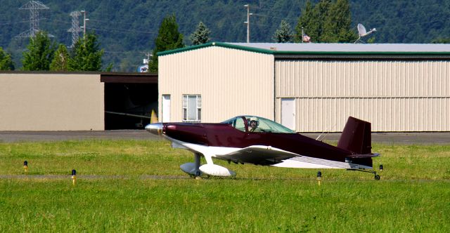 THORP Tiger (N18JF) - The pilot of an amateur-built Thorp T-18 checks the final before departing Rwy 34 at Auburn Mun. Taken from the Park and Ride.