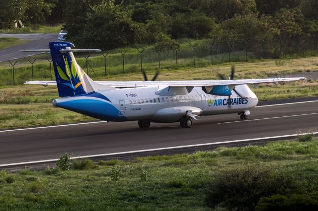 AT76 — - Finally, the plane descended onto the tarmac, bringing an end to the hot summer day's journey.