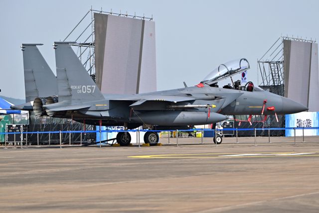 McDonnell Douglas F-15 Eagle (08057) - Planes on static display at the ROKAF F4 retirement ceremony. Jun 7, 2024. Suwon Air Base, South Korea.