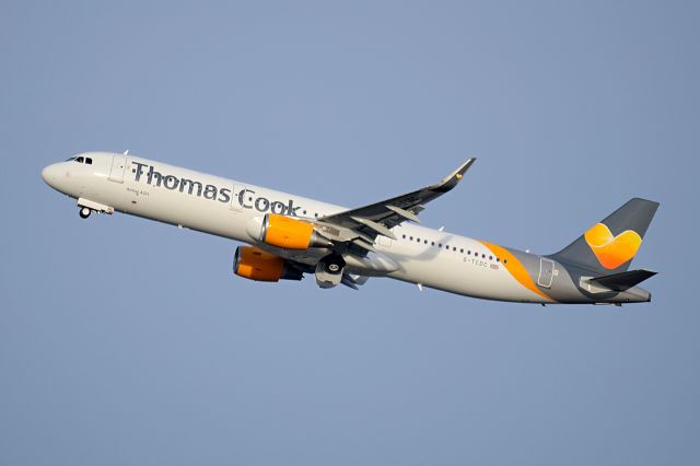 Airbus A321 (G-TCDC) - December 3rd, 2013, First view of the new Thomas Cook livery called Sunny Heart.