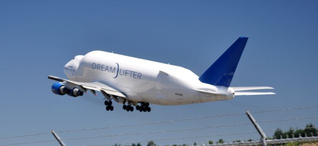 Boeing 747-200 (N2498A) - Liftoff to the North, from Boeing Field.