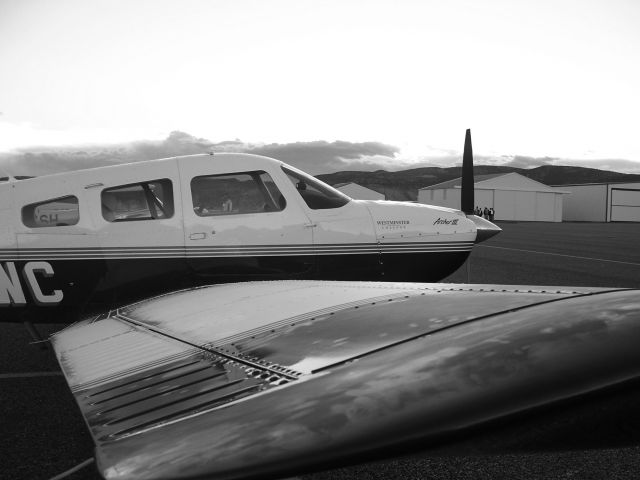 Piper Cherokee (N968WC) - This Westminster College livery Archer III is seen on the ramp at the National Intercollegiate Flying Associations Region 1 Competition in Rangley, CO. (Oct, 2007)