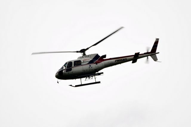 Eurocopter AS-350 AStar (LN-OXA) - Airlift AS - Aérospatiale AS 350B3 Ecureui  (LN-OXA) arriving at NCL. (Photo May 2017)