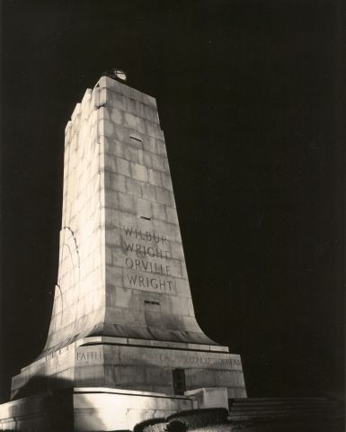 — — - This is the Wright Brothers Memorial at Kitty Hawk N.C. Lets not forget what happened on 17 December 1903. Taken at the 50th anniversary of flight.