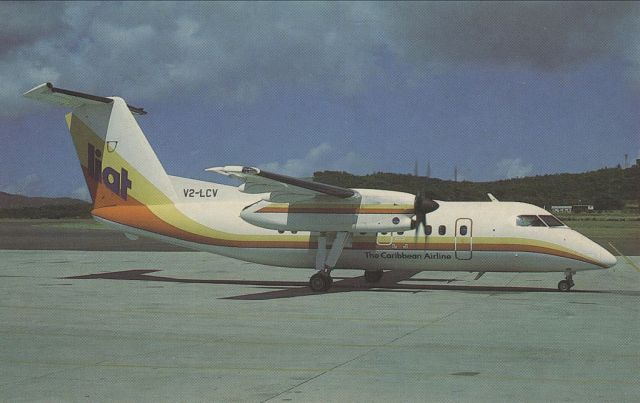 de Havilland Dash 8-100 (V2-LCV) - scanned from postcardbr /LIAT