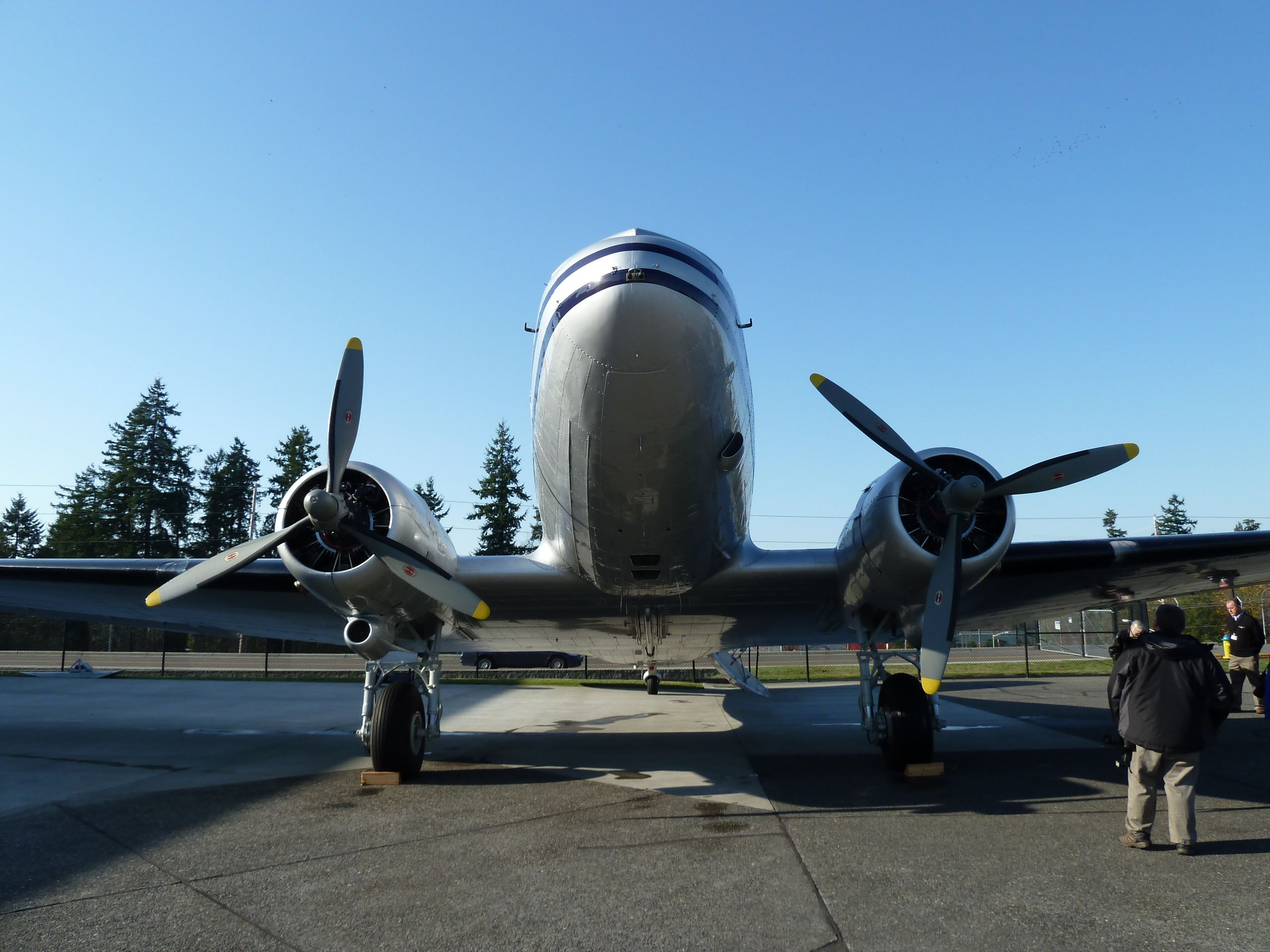 Douglas DC-3 (N877MG) - Historic Flight Foundations DC-3. Arrived at HF on Thursday, 11/8/12. A new hanger will be built to house this beautiful plane in the near future.