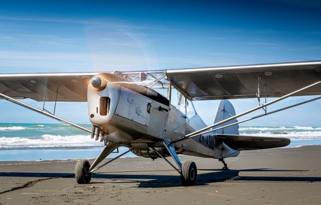 TAYLORCRAFT (2) J-1 Autocrat (ZK-ASL) - Beach in Canterbury, NZ