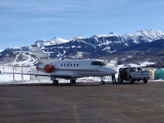 Hawker 800 (N870QS) - Aircraft on ramp in Telluride, Colorado